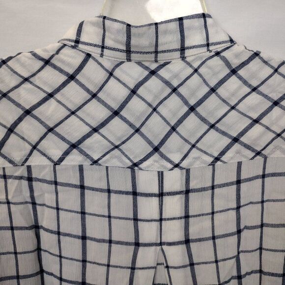 Kenneth Cole Reaction Plaid Button Down White/Blue/Navy Shirt Size Small - Picture 12 of 16